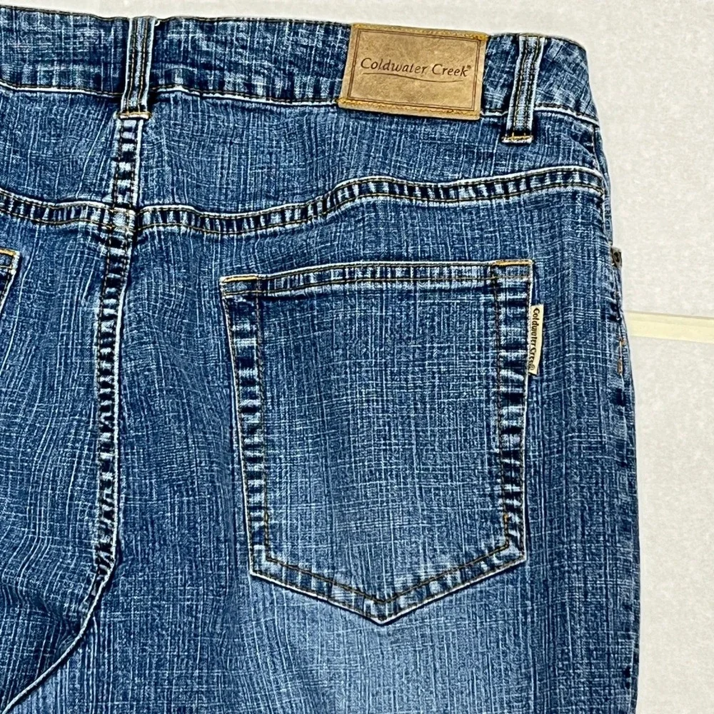 Coldwater Creek Bootcut Jeans Womens 16 Petite Blue Mid Rise Stretch Denim Pants